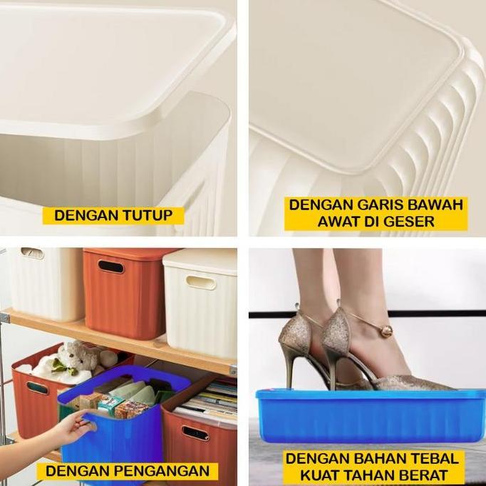 Renggastore0 - Leora Kotak Penyimpanan Plastik Susun Dengan Tutup Storage Box Container Bin Pantry O