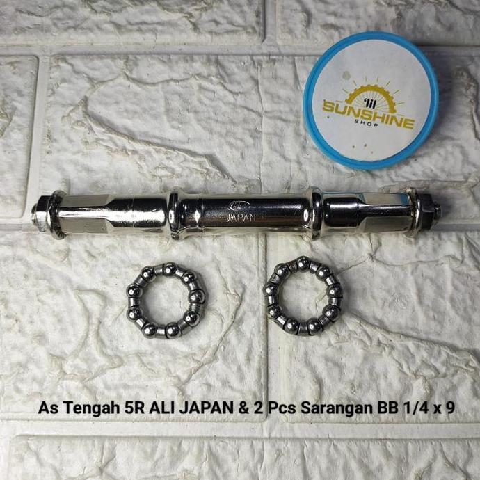 As Tengah BB Kotak Mur Samping 5R ALI JAPAN Untuk Crank Gear Tengah Sepeda MTB Lipat