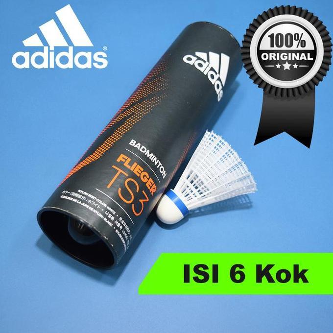 Shuttecock Kok Badminton Adidas Flieger Ts3 Medium Speed Putih Isi 6