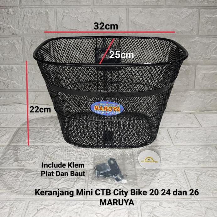 Keranjang Sepeda MARUYA Kawat Besi Hitam Sepeda Mini Phoenix CTB Minion Size 20 Dan 24