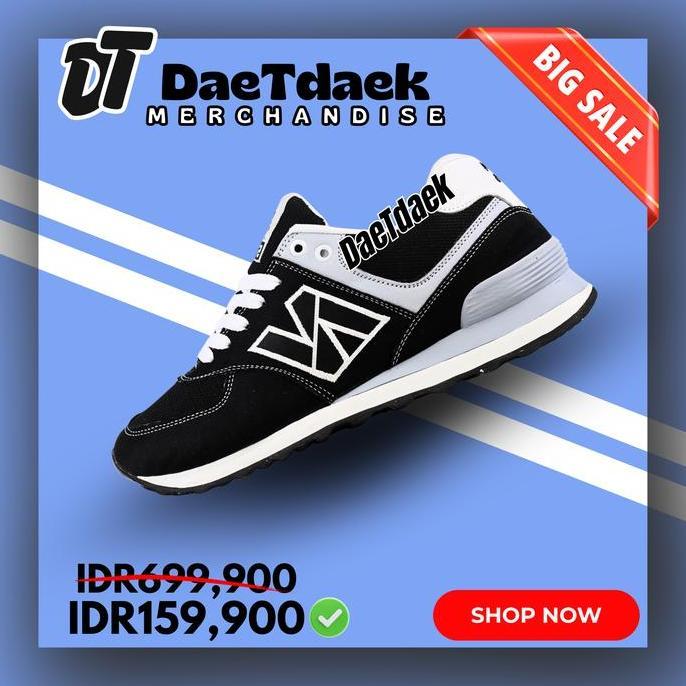 SPESIAL PROMO Sepatu Kets Hitam Sneakers New Belen NB574 Black Classic Legacy Unisex Pria Wanita