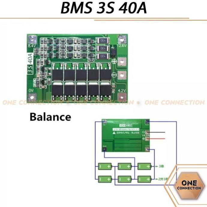 MELAKASA Lithium Battery 18650 BMS 3S 40A Charger BMS Protection Board Balance