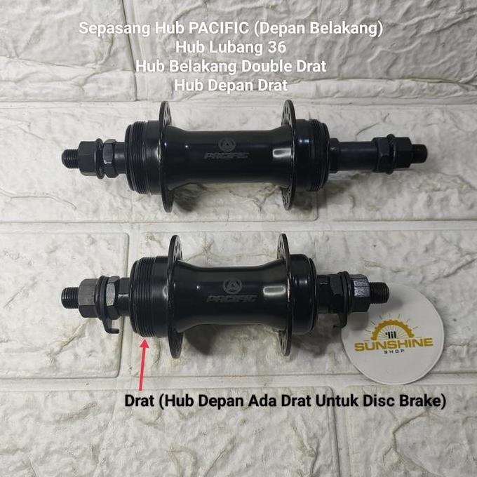 Hub DRAT Depan Belakang Bos PACIFIC Lubang Ruji 36 Hole 14G Sepeda MTB FEDERAL Lipat Seli Untuk Rem 