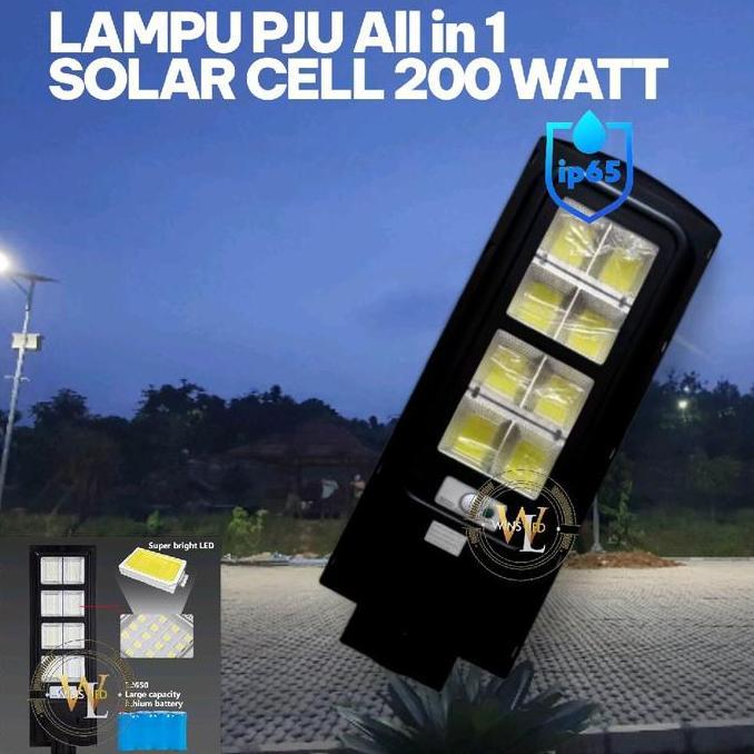 LAMPU JALAN SOLAR 200W 200WATT 200 WATT PJU LED TENAGA SURYA PUTIH - WHITE SOLAR CELL