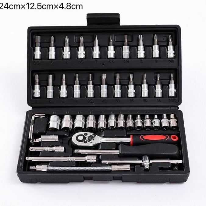 Erikasyafa - KUNCI SOK LENGKAP SATU SET 46 PCS OBENG TOOL KIT MOTOR ALAT MOTOR LENGKAP ALAT PERTUKAN