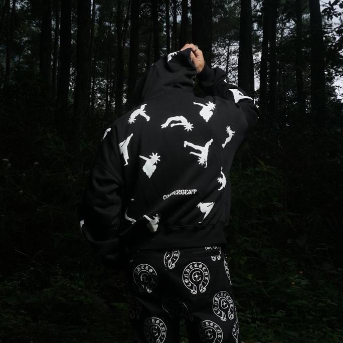 Convergent Boxy Zip Hoodie Keen -  Black Hoodie  Pria Wanita Unisex