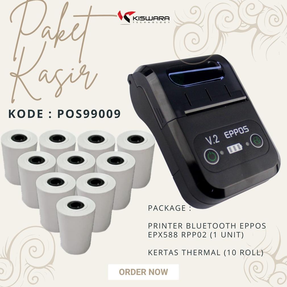 Paket Printer Bluetooth EPPOS RPP02 (Baterai) + 10 Roll Kertas Printer