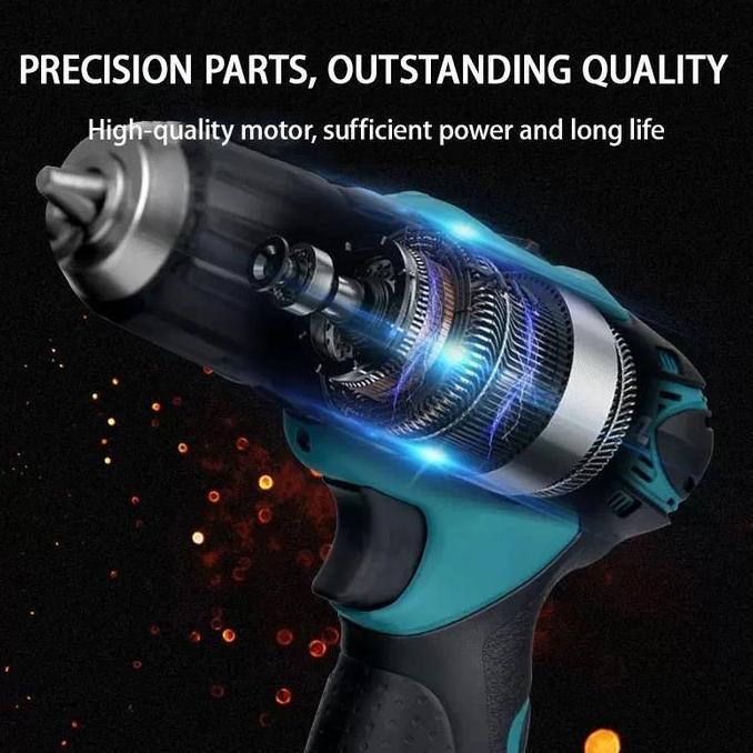 Murah Rig Bor Listrik Pengisi Daya Isi Ulang 12V Set Bor Listrik Tanpa Kabel Mata Bor / Bor Listrik 