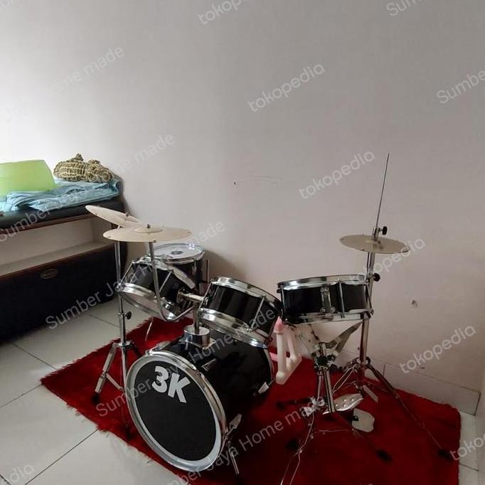 hubafirah - drum anak full set chroom/ drum mini anak lengkap untuk belajar
