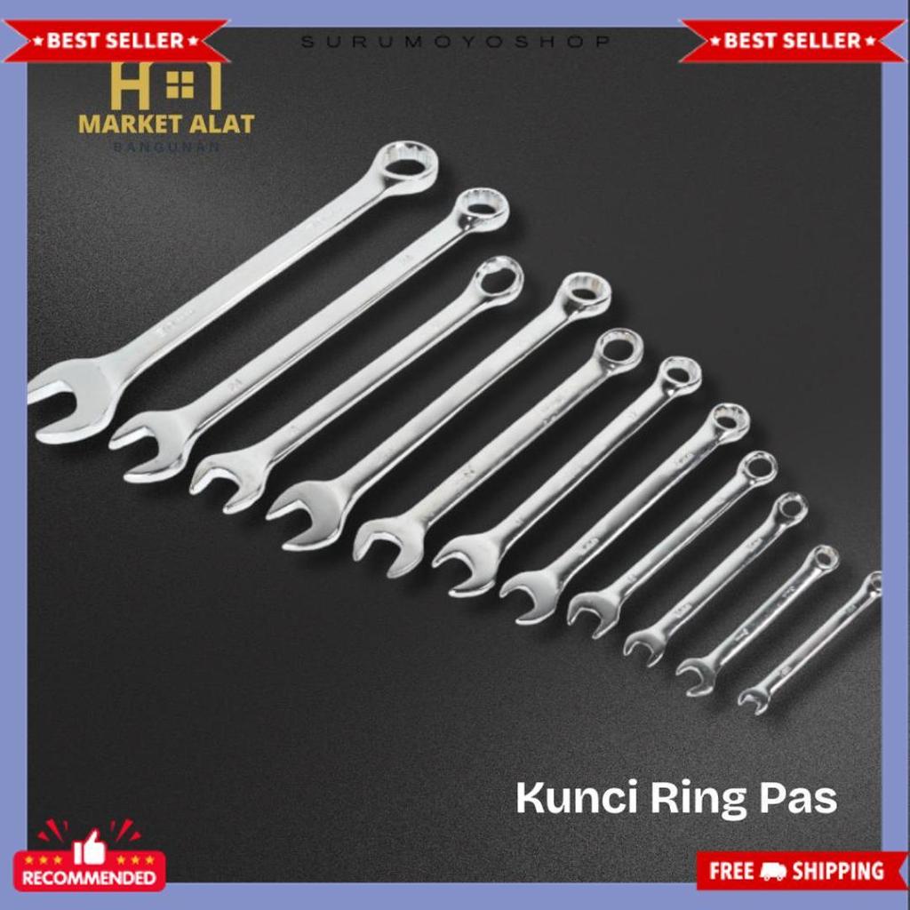 Promo Kunci Ring Pas 6-24Mm - Kunci Ring Pas Set Chrome Vanadium