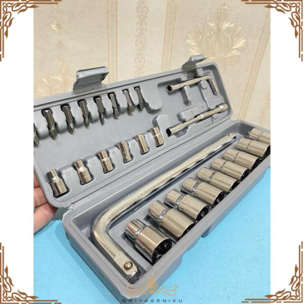 Promo Kunci Sok Set / Kunci Sok 27Pcs / Kunci Shock Set / Socket Wrench Original Isi 27 Pcs Kualitas