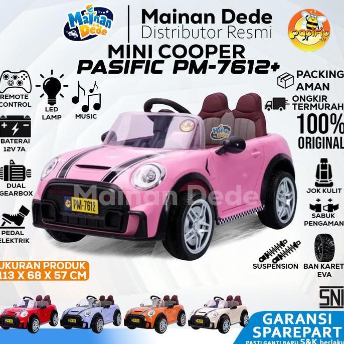 Bidushopseller71 - Mainan Mobil Aki Anak Mini Cooper Pasific Pm7612+ Ban Eva Pm 7612+