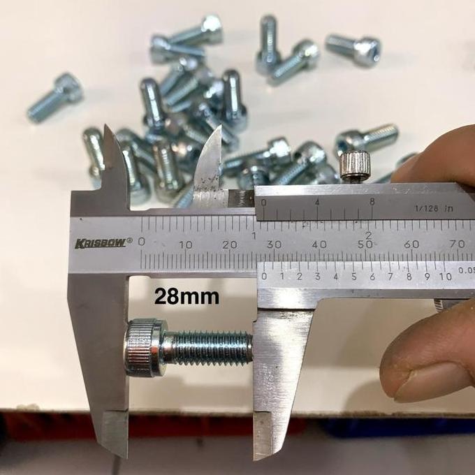 BAUT L M8 8x20mm baut drat 12 panjang 2cm kepala kunci L6 Galvanis