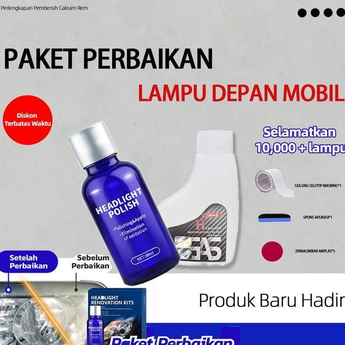 Erikasyafa - Paket Kombinasi Baru Set Renovasi Lampu Mobil, Perlengkapan Pembersih Lampu, Alat Perba