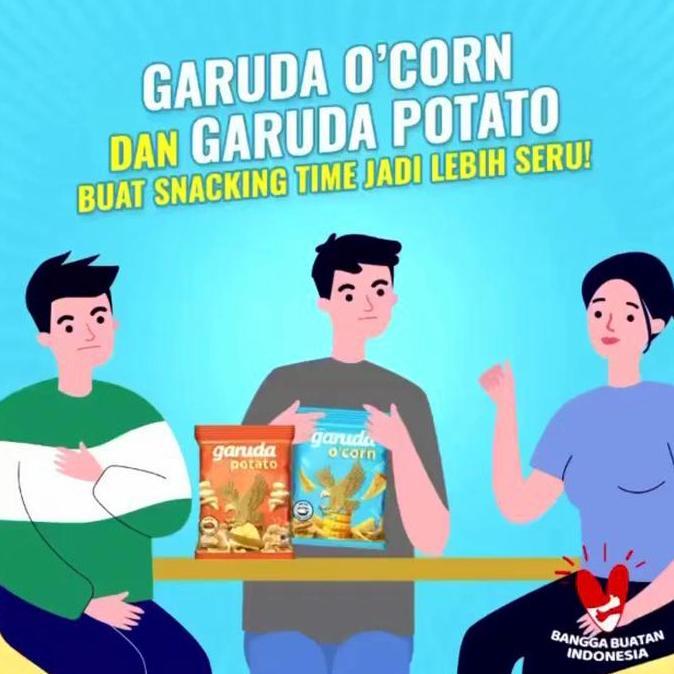 Garuda Ocorn & Garuda Potato Renceng Kemasan Biru & Orange Snack Food 10 Pcs