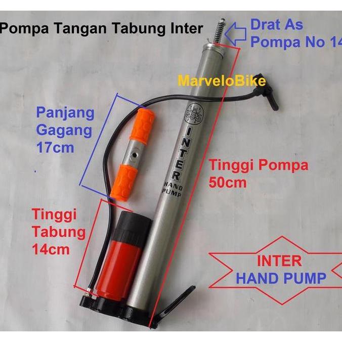 Pompa Angin Ban Sepeda / Motor Tabung Inter Besi