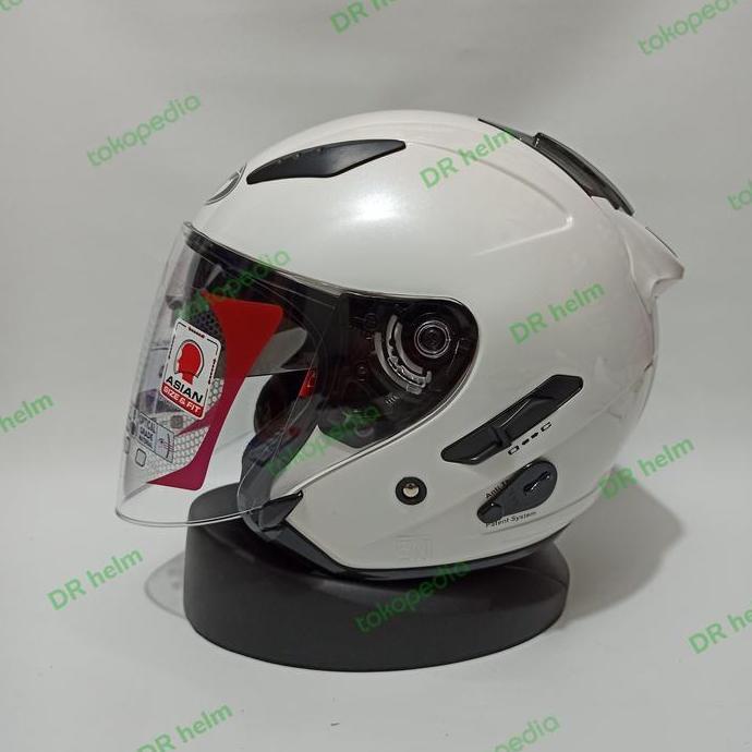 NEW HELM KYT GALAXY FLAT R SOLID PUTIH DOUBLE VISOR HALF FACE ORI