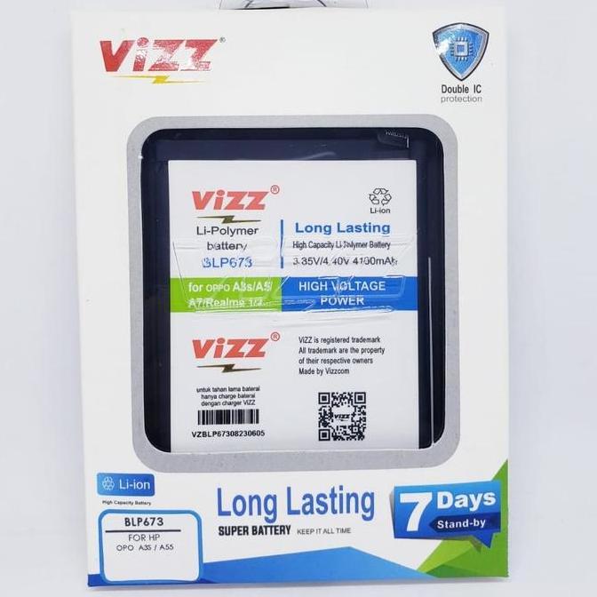 NEW BATERAI VIZZ BLP673 FOR OPPO A3S & OPPO A55  BATERAI ORIGINAL VIZZ ORI