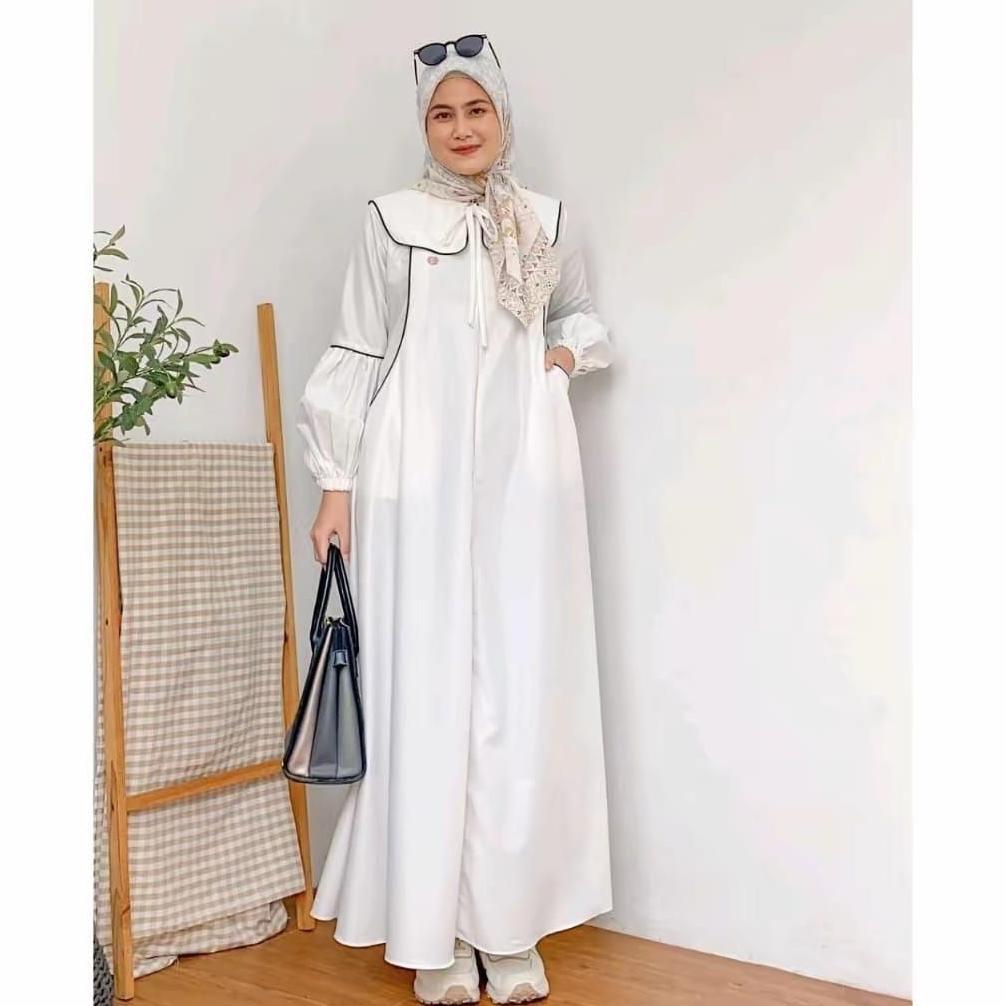 Premium Baju Lebaran 2026 Abaya Hitam Mewah Elegan Mecca Dress Polos Toyobo Premium Gamis Muslimah T