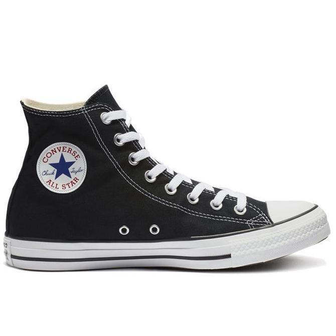 New Sepatu Sneakers Casual Unisex Converse Chuck Taylor All Star Canvas HI Black White - M9160C