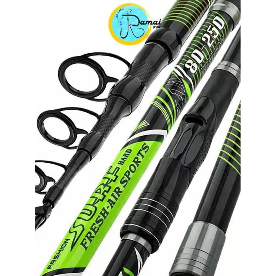 Joran Teleskopik Surf Portable Carbon Composite Ruas Panjang Surf Casting - Ukuran 360, 420, 450 - R
