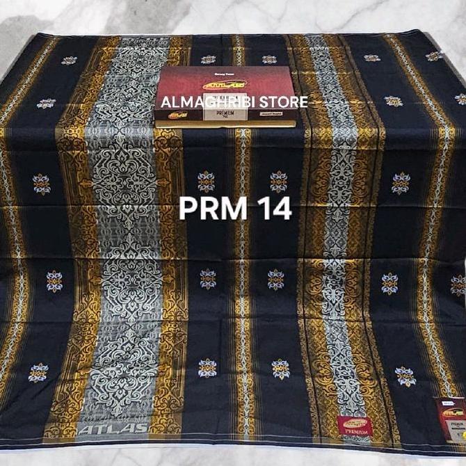 sarung atlas premium songket timbul jacguard motif terbaru Dewasa Hitam