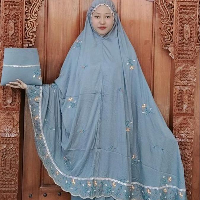MUKENA PUTUSAN DEWASA BAHAN RAYON TWILL MOTIF IRIS