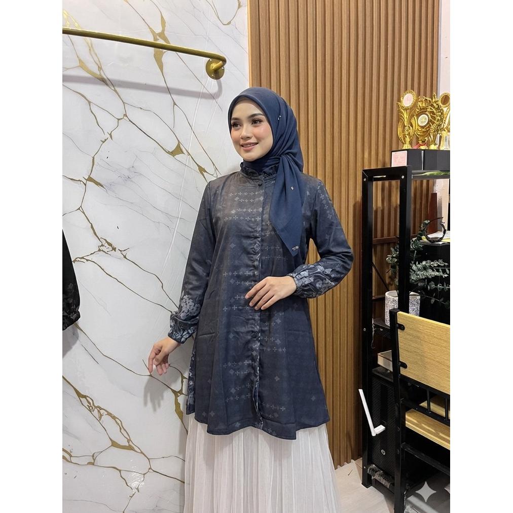 Murah Aluna Tunik Muslim Wanita/ Atasan Tunik Wanita Lengan Panjang/ Bahan Snowy