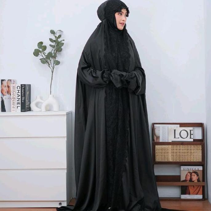 Mukenamewah - Mukena Terusan Premium - Mukena sutra - mukena terusan mewah - mukena lajuran - mukena