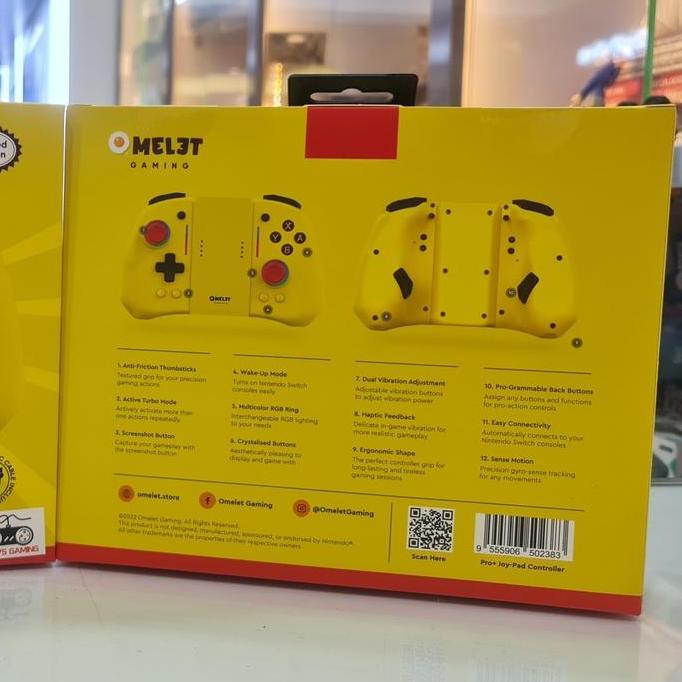 omelet gaming joypad switch joycon pro + plus yellow murah
