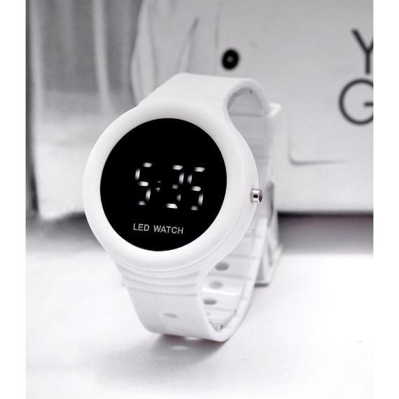 hot wbs jam tangan led digital pria wanita rubber electronic fashion couple anak remaja premium rm05