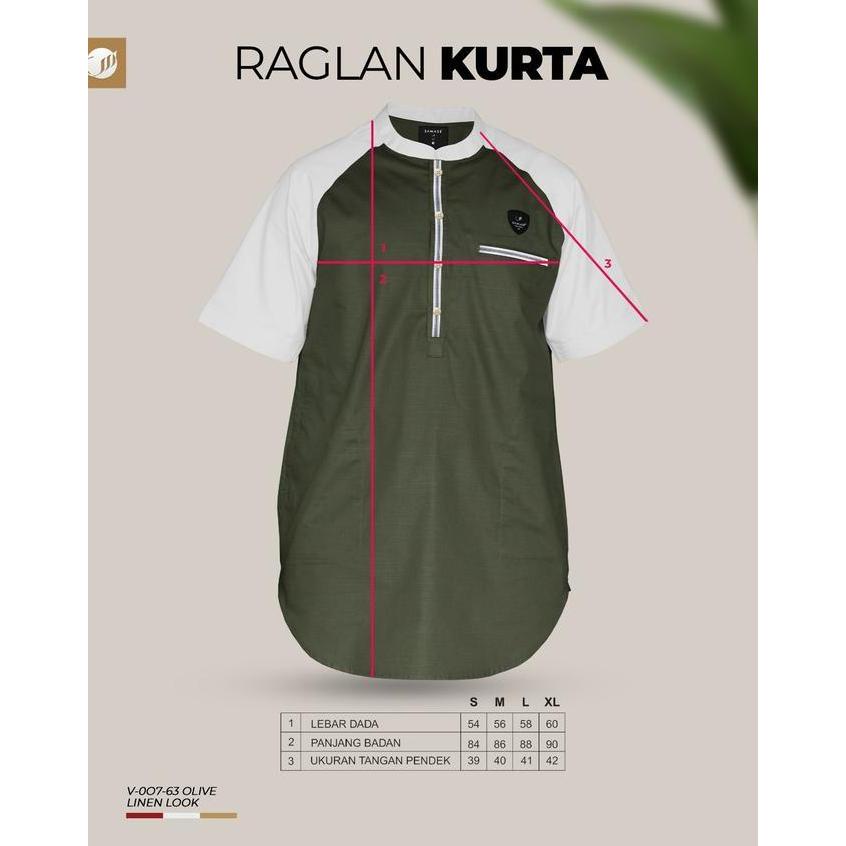 Ready stock Samase Kurta Raglan lengan pendek V007