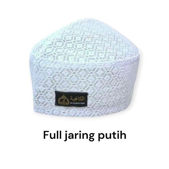 Ready stock grosir isi 20 PECI KOPIAH JARING MOTIF FULL AC Songkok Dewasa Hitam Putih Nyaman Muslim 