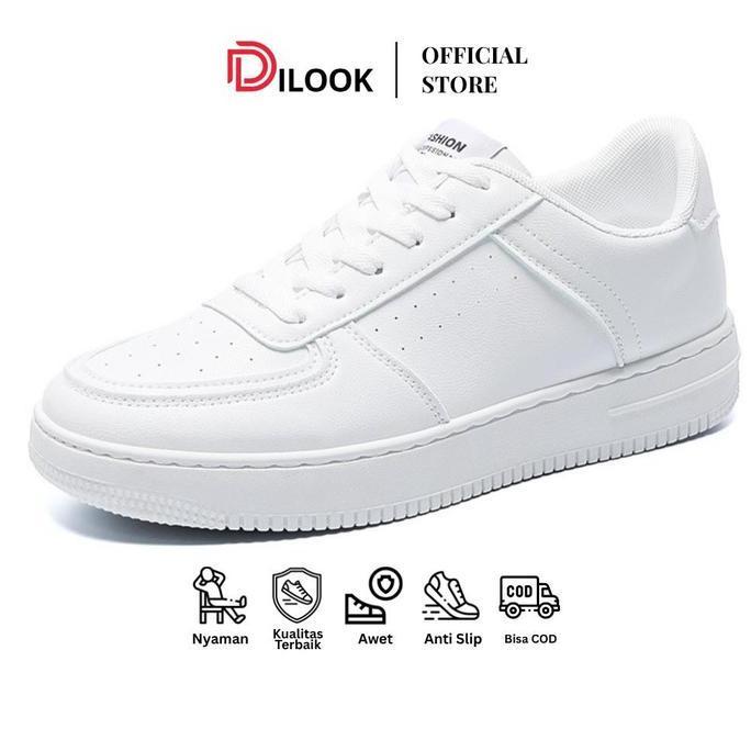 New DILOOK S019 Sepatu Sneakers Pria Putih Sepatu Sneakers Sport Pria Polos Sport Fashion Korea