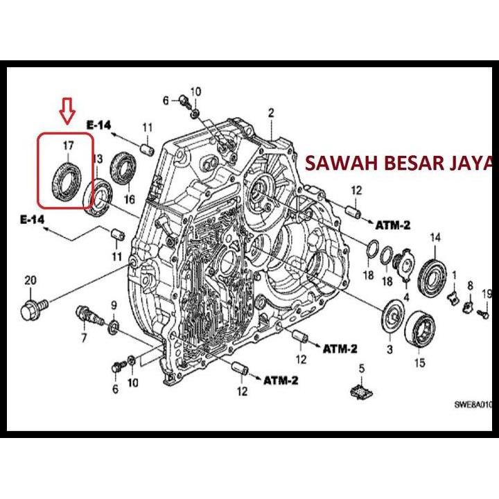 TERLARIS OIL SEAL SIL OLI CONVERTER TORQUE GEAR BOX TURBIN INPUT TRANSMISI MATIC HONDA BRIO . JAZZ S