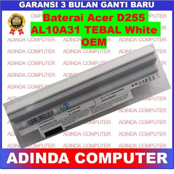 Baterai Acer D255 AOD257 D257 AO257 527 AOD270 AO270 270 White OEM