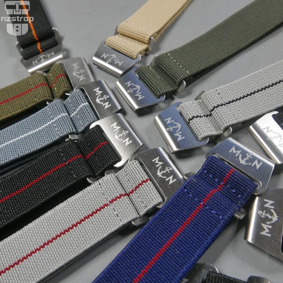 NZ Strap Tali Jam Tangan MN Strap Marine Nationale Elastic Nylon Strap Premium Strap Watch Size 18, 