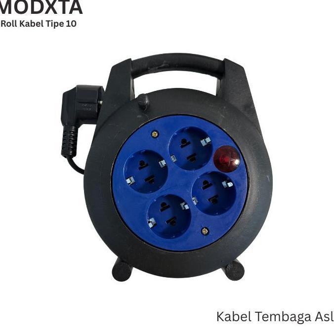 Bijuli- Modxta Roll Kabel Tipe 10 Kabel Roll Panjang Kabel 6 Meter Lampu Indikator / Stop Kontak Plu