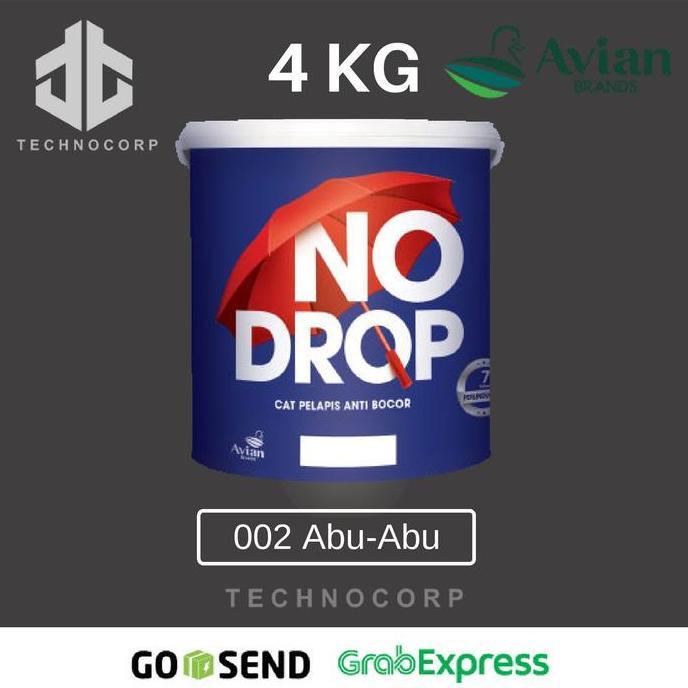 TERMURAH - NO DROP 002 ABU ABU / GREY CAT PELAPIS ANTI BOCOR TEMBOK GENTENG 4 KG