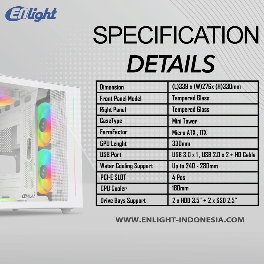 Enlight Z8 MicroATX Compact Case Seamless Aquatic Sea View +3fan