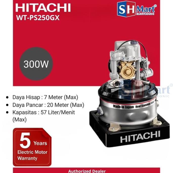 Pompa Air Hitachi WT-PS250GX - Pompa Sumur Dangkal Stainless Steel