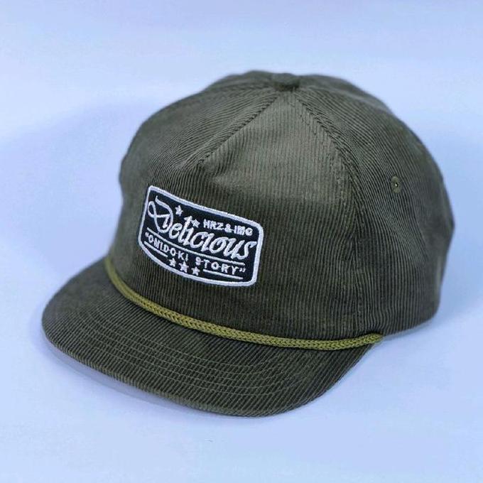 Rotazione- Topi Rope Hat Corduroy Omidoki Topi Bisbol Corduroy Visor Pendek