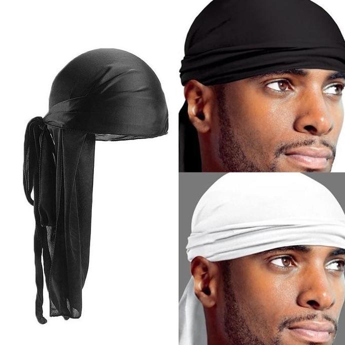 Rotazione- Bandana Durag Ekor Panjang Durag Kepala Hip Hop Topi Durag Bandana Ikat Kepala Breathable