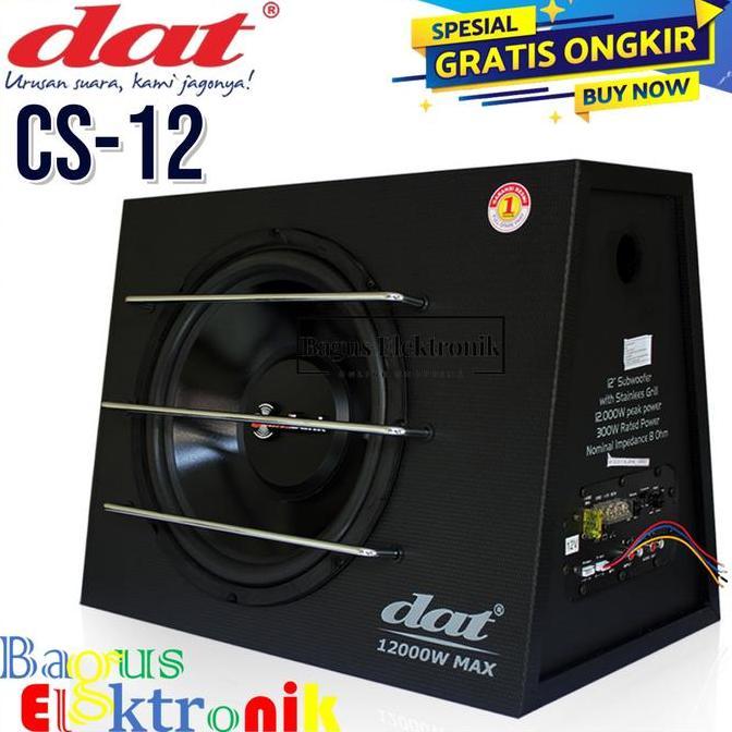 Subwoofer DAT CS12+PEKING KAYU PALET Speker Aktif Mobil 12 Inch Sondbank 12" Full Woofer