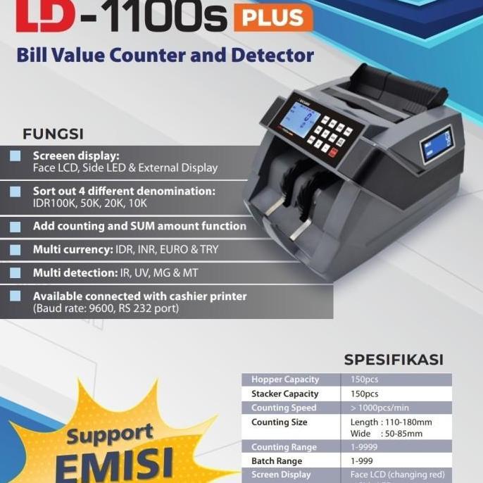 55. Secure Ld-1100S - Mesin Hitung Uang/Bill Money Counter Detector 1000 S