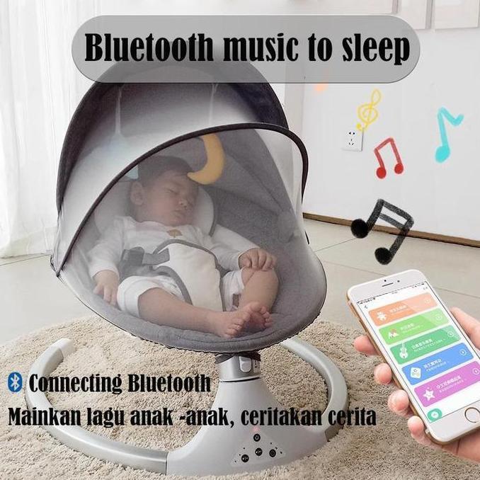 Kursi Ayunan Bayi Elektrik dengan Musik & Roda Kesehatan Keamanan Mode Daya Tahan dan Kenyamanan 4 i
