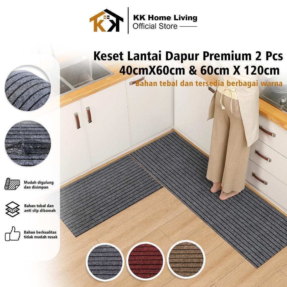(KK) Kitchen Mat / Keset Dapur Bahan Karet PVC Premium AntiSlip (1SET 2PCS)