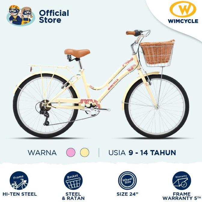 Sepeda Wanita Anak Keranjang CTB Wimcycle Seona 24 | City Bike Junior