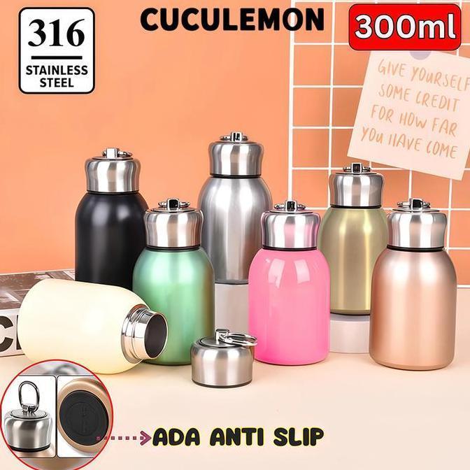 Posto- Cuculemon Botol Minum 300Ml Thermos Tamler Hot Cool Tumbler Vacuum Silikon Stainless Butterfl