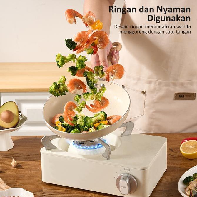 [MEGA SALE] freemir Teflon Anti Lengket 20cm Single Bottom Set Teflon+Spons Granit Teflon Penggoreng
